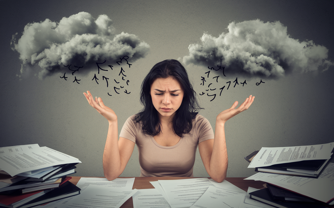 Femme subissant du stress et de la pression au bureau.