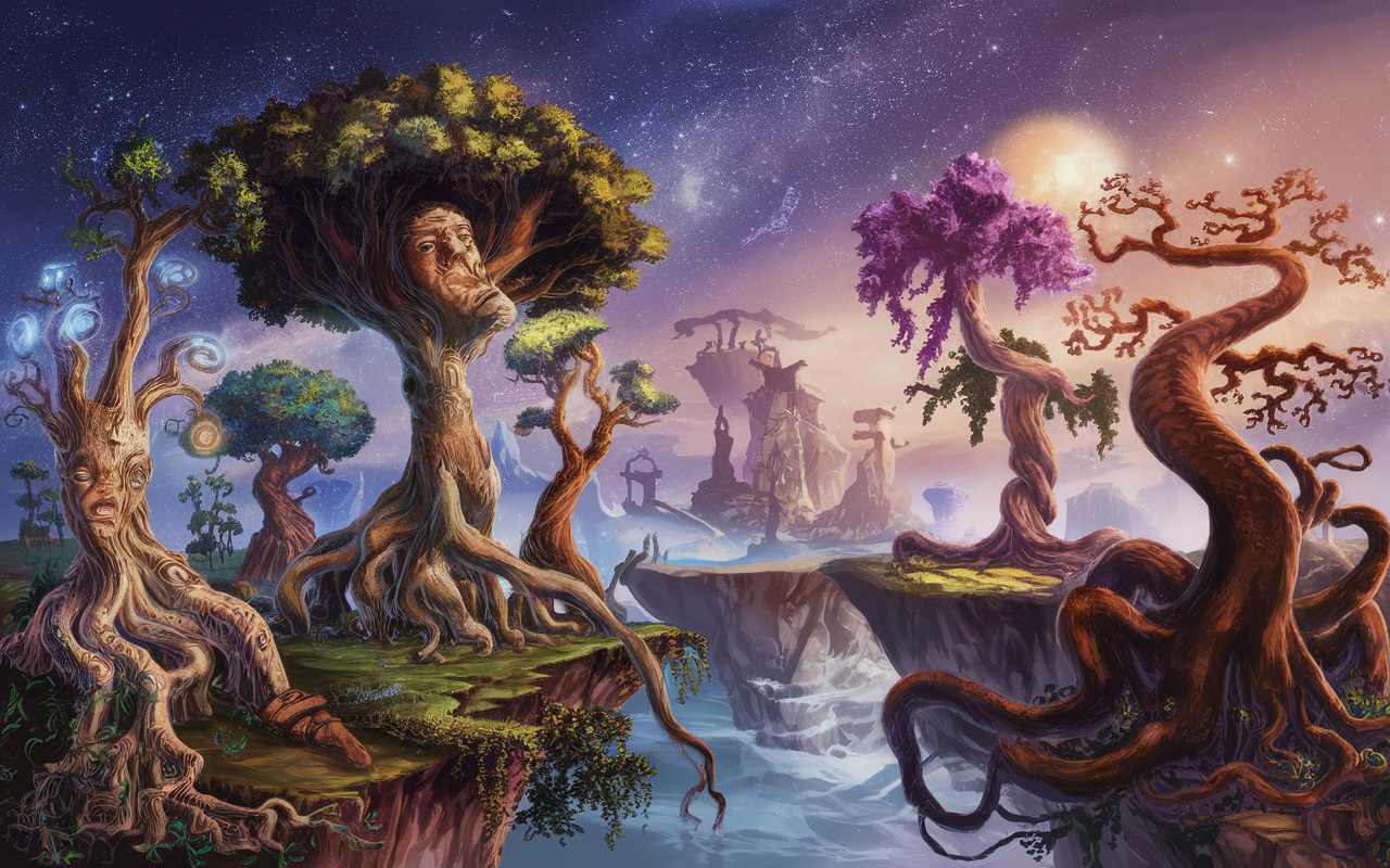 Arbre de Vie représentant lien entre terre et cosmos
