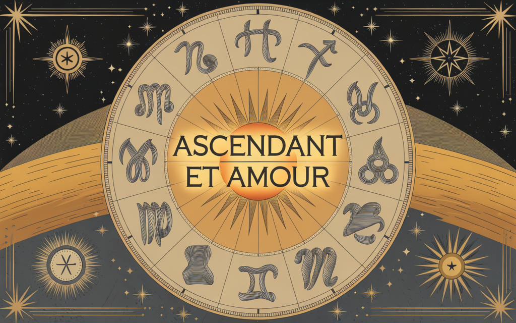 illustration du zodiaque avec ascendant et amour
