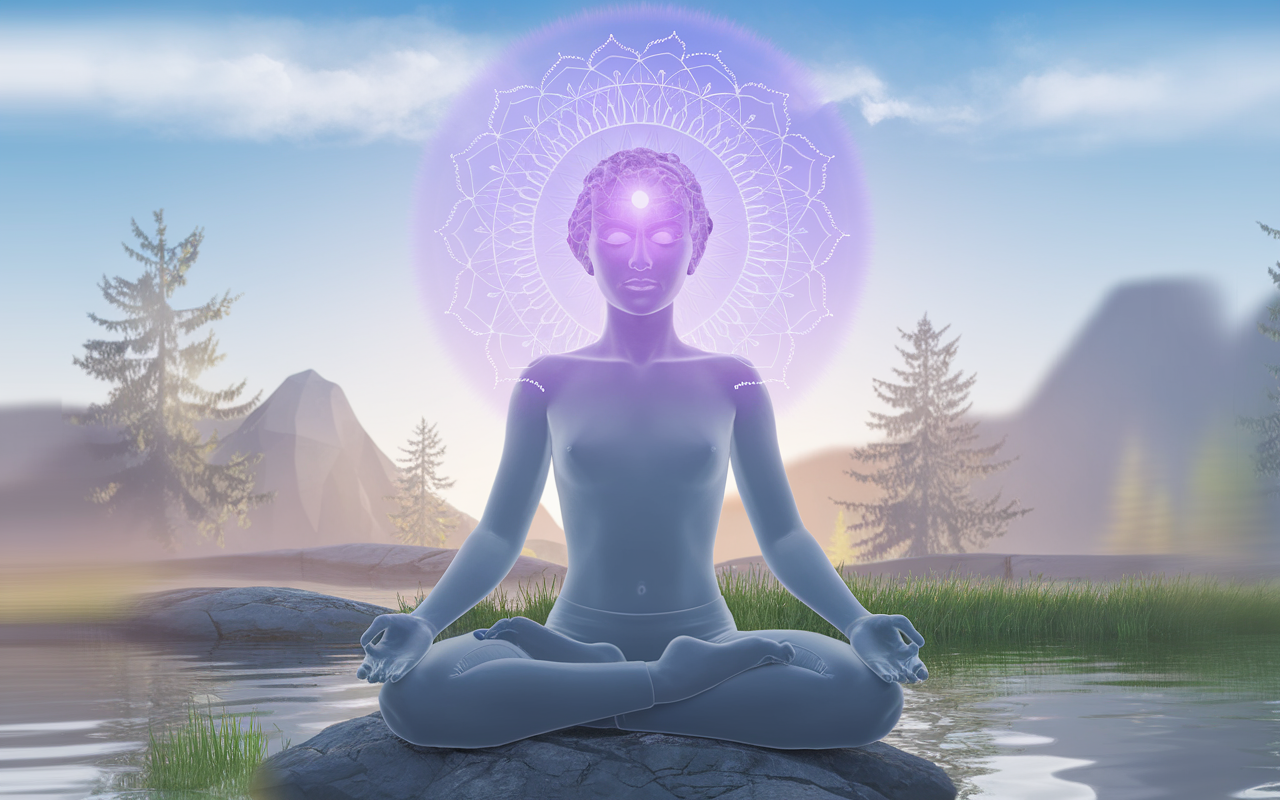Personne méditant pour équilibrer le chakra 3ème œil