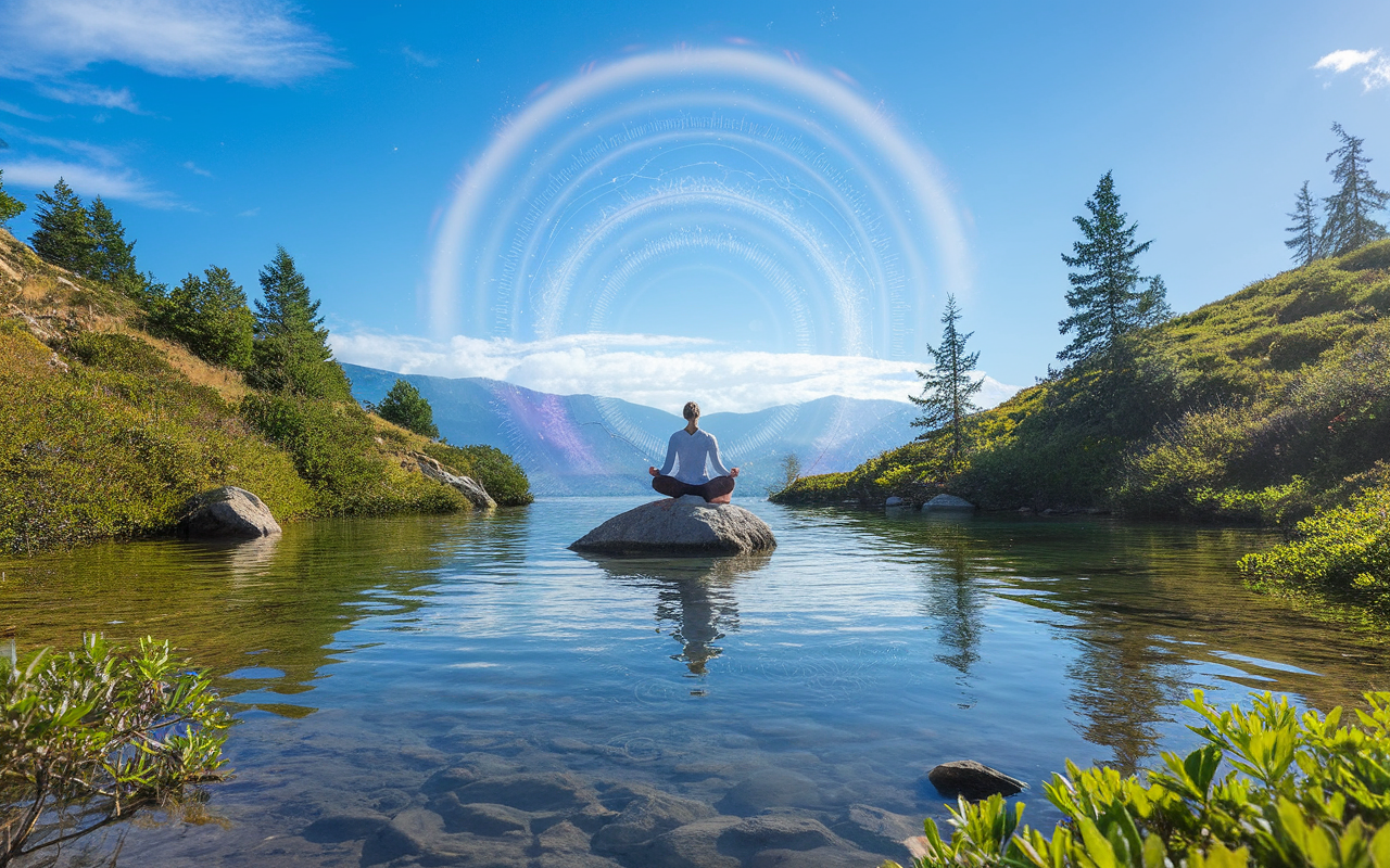 Paysage serein symbolisant l'éveil spirituel et la méditation