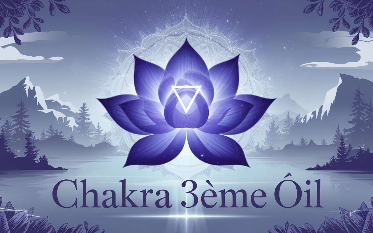 Représentation mystique du chakra 3ème œil avec fleur de lotus indigo