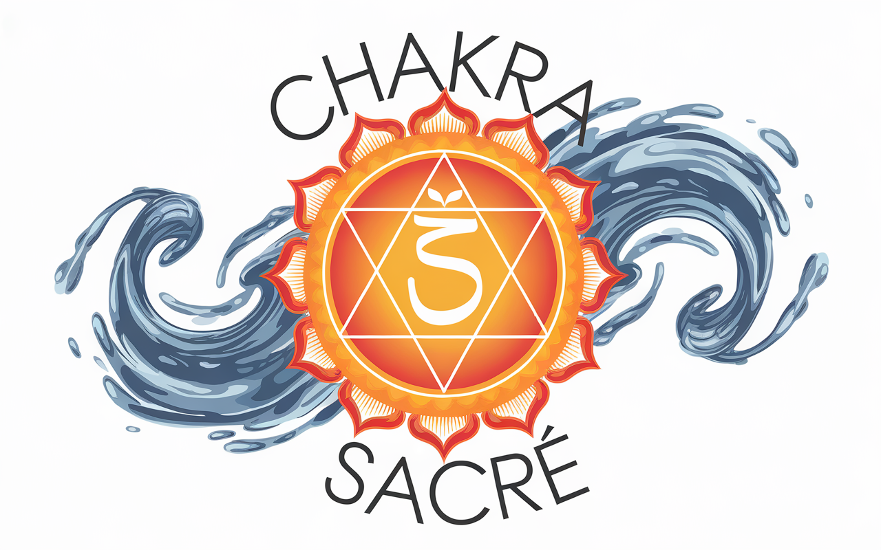 vibrant depiction of the sacral chakra glowing in orange energy