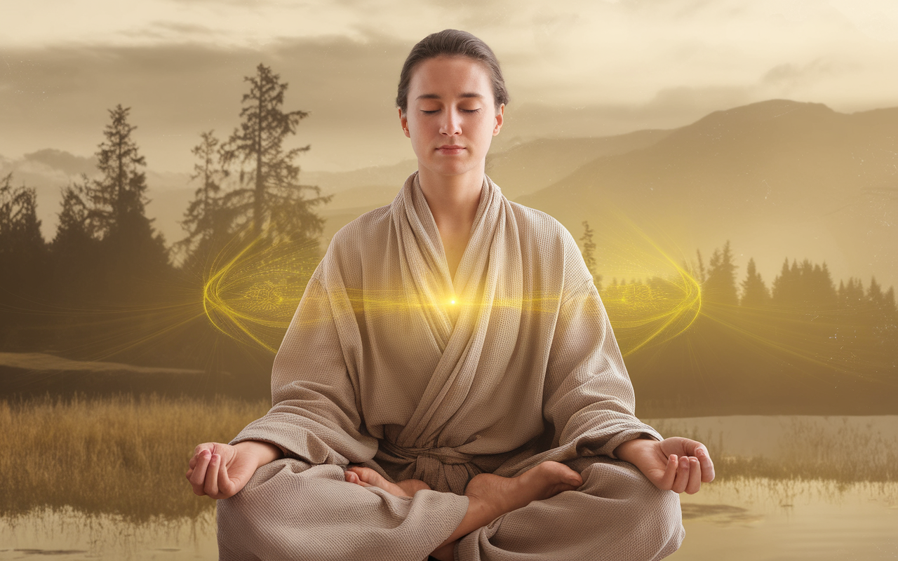 figure meditative emane chakra plexus solaire
