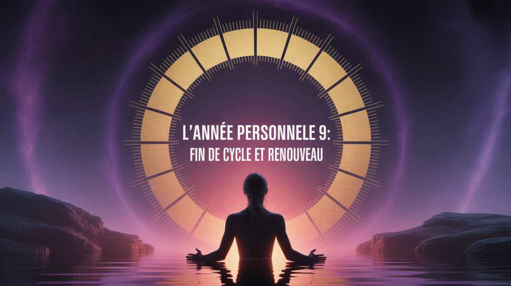 Cercle doré numérologique symbolisant l'année personnelle 9