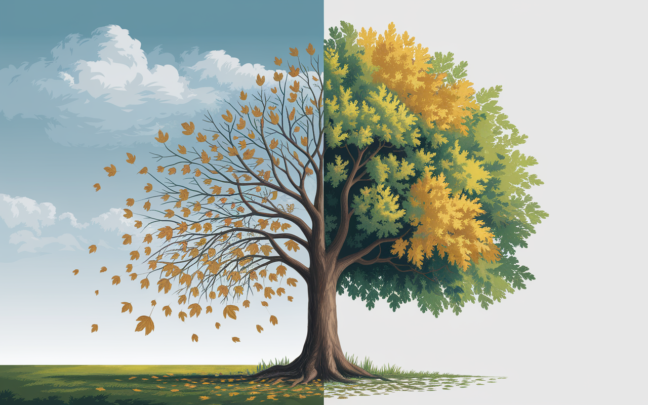 Arbre symbolisant la transition de l'année personnelle 9