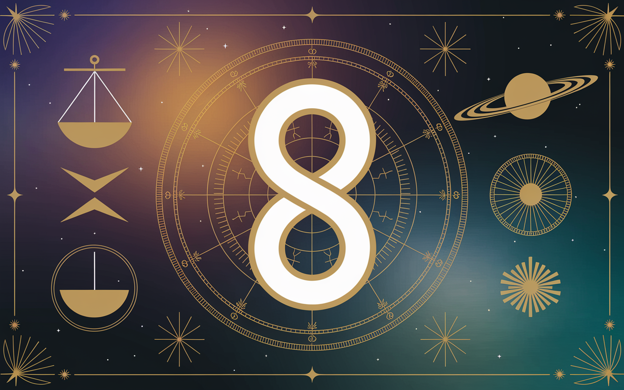 Illustration symbolique du chemin de vie 8 en numérologie