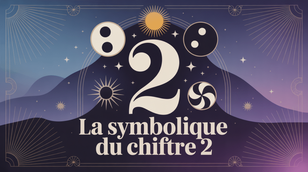 Chiffre 2 lumineux avec symboles de dualité