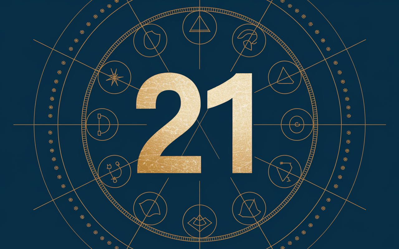 Composition symbolique du chiffre 21 en numérologie