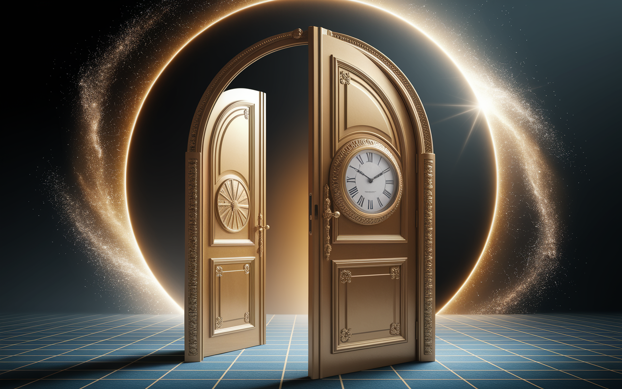 Porte cosmique 10h10 révélant des opportunités