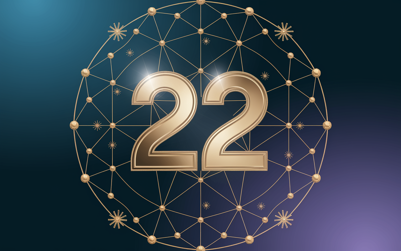 Composition numérique 22 avec géométrie sacrée et étoiles