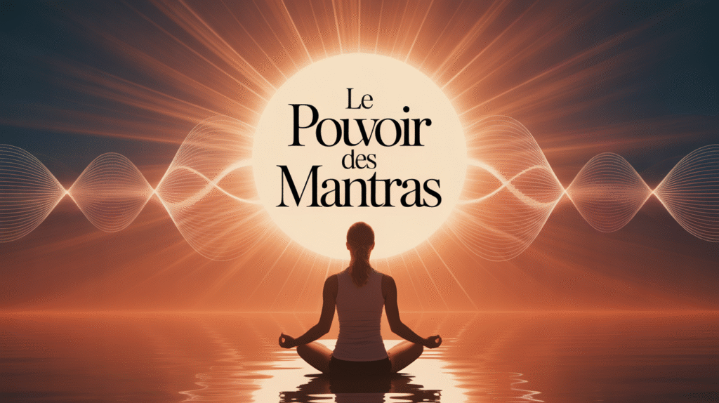 Méditation zen avec vibrations de mantra et lever de soleil