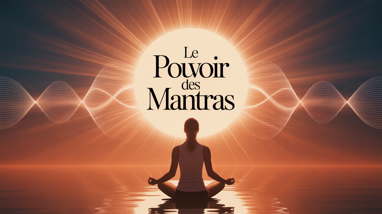 Méditation zen avec vibrations de mantra et lever de soleil