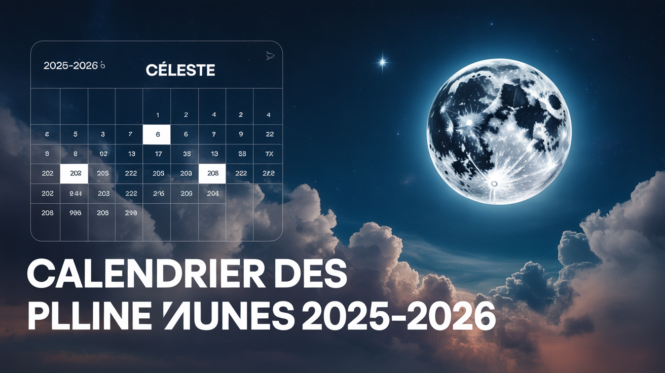 Pleine lune spectaculaire avec calendrier des dates