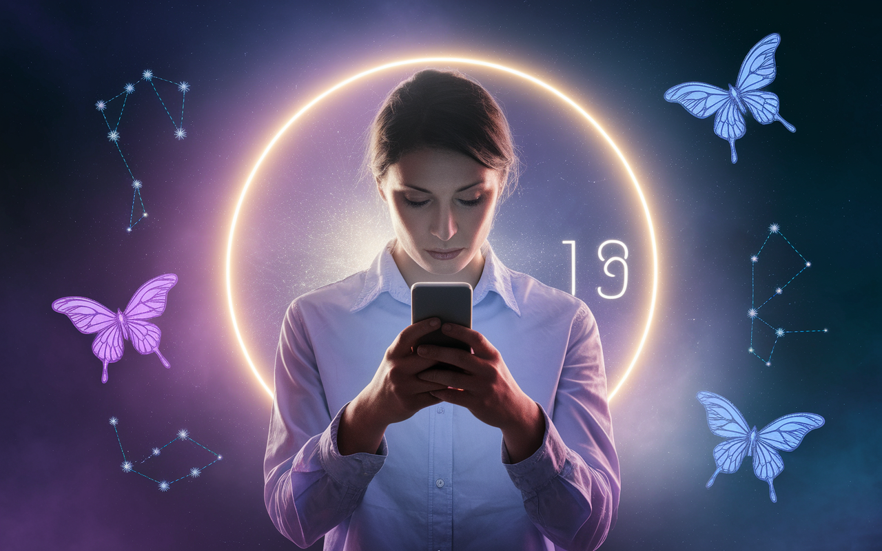 Téléphone 19h19, aura lumineuse, synchronicité
