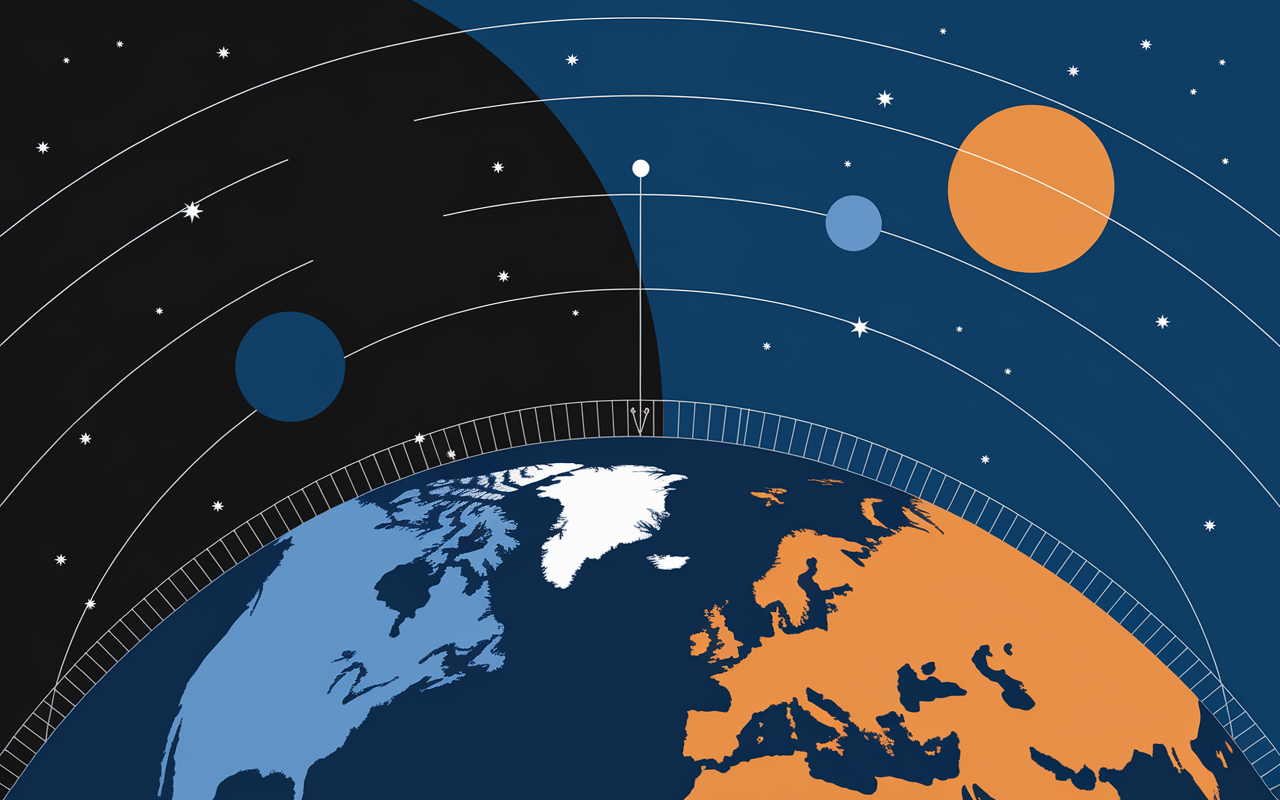 Solstice d'hiver : Terre inclinée vue de l'espace
