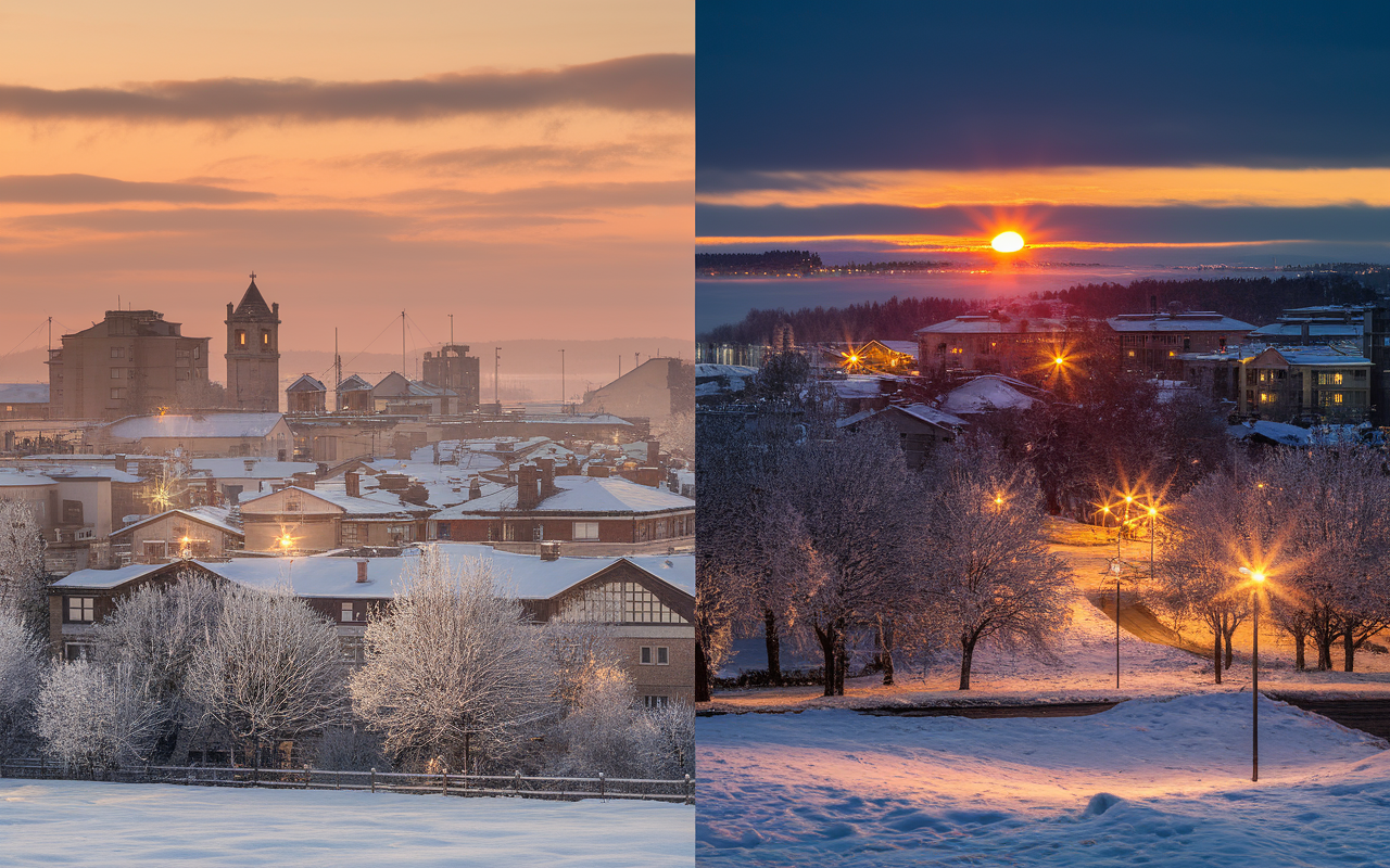Solstice d'hiver : contraste lumineux et horaires